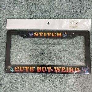 Disney Stitch Cute But Weird Plastic License  Plate Frame